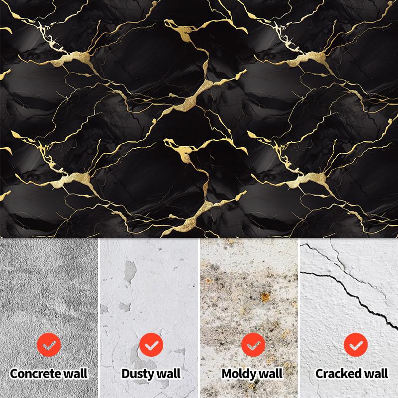 Marble Pattern Decorative Wallpaper Roll, 15.75in X 118.11in,  Waterproof Wallpaper Floor Sticker，Thickened Self-Adhesive , Easy to Clean & Install, DIY Decor for Kitchen, Bedroom, Living Room ,Bathroom，Vinyl Flooring