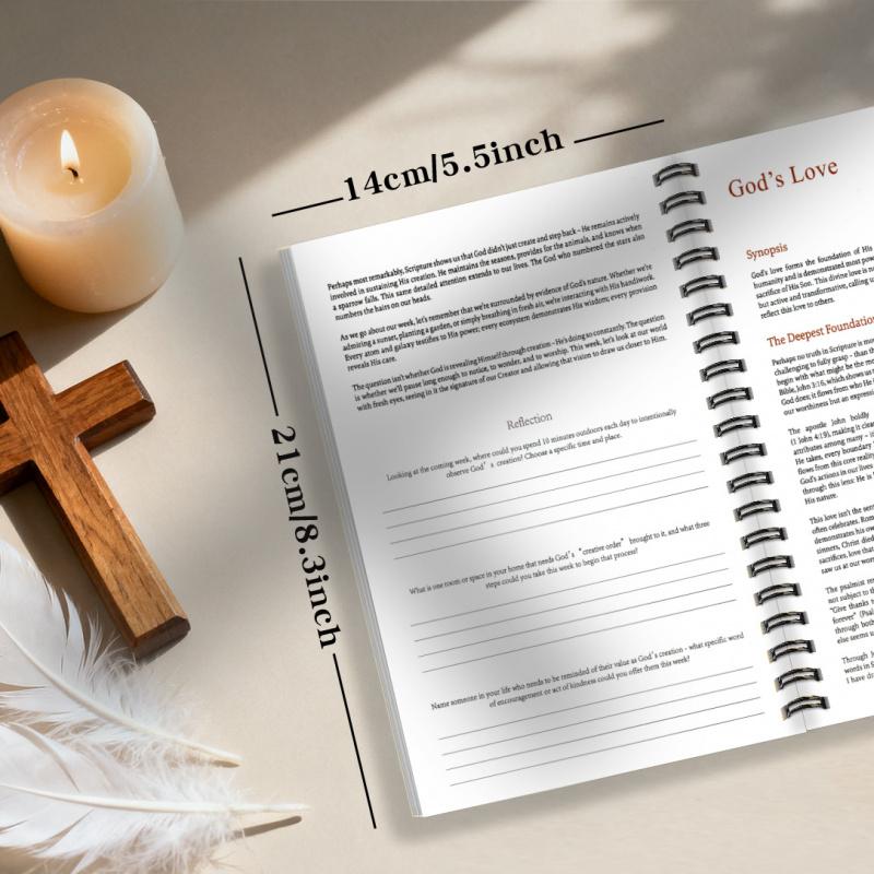 1 Bible Reading Plan Book, Portable 5.5x8.3 inches, includes 52 weeks of devotional scripture themes, daily reading tracking, reflection questions, Bible Study Supplies, Suitable for believers, church groups, Christmas or birthday gifts