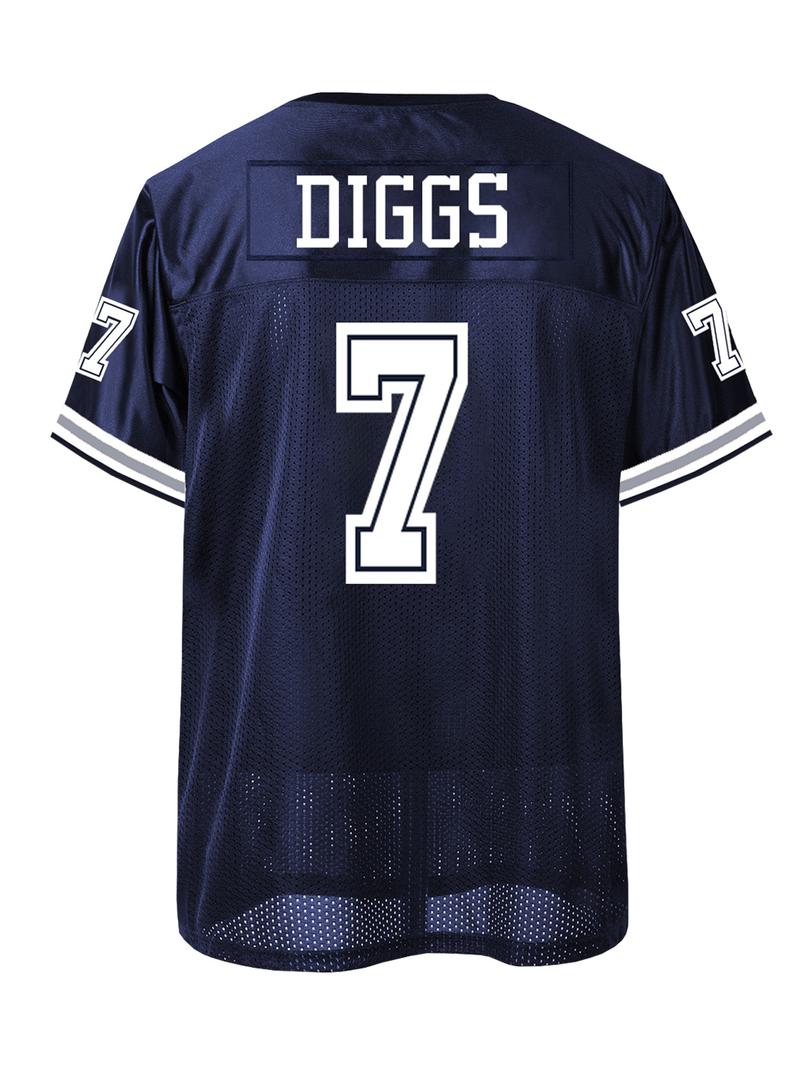 Men's American Football Jersey - Breathable Athletic Top, Embroidered, V-Neck, Short Sleeve, Loose Fit for Casual, Streetwear & Sports Activities