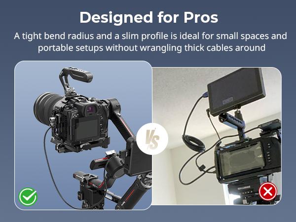 SMALLRIG D to A HDMI Cable Ultra Thin HDMI Cord 100cm / 3.28Ft (Micro to Full HDMI), Super Flexible Slim High Speed 4K 60Hz HDR HDMI 2.0, for Sony A7RIII / A7II / A7M3, for FUJIFILM X-T4 / X-T3-4795