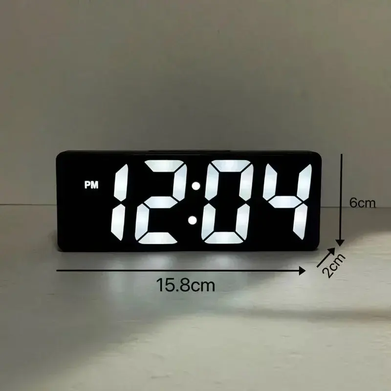 Digital Clock LED Wake Up Light Multifunctional Alarm Clock Bedroom Electronic Desktop Clock With Temperature Display Adjustable Brightness USB Powered Clock