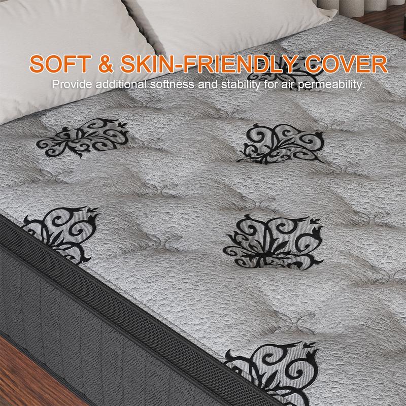 Twin Full Queen King Mattress in a Box, 10 Inch Hybrid Mattresses with Gel Memory Foam and Individually Pocket Innerspring Euro Top Medium Firm for Motion Isolation, Edge Support Twin Full Queen King Mattress in a Box, 10 Inch Hybrid Mattresses with Gel Memory Foam and Individually Pocket Innerspring Euro Top Medium Firm for Motion Isolation, Edge Support