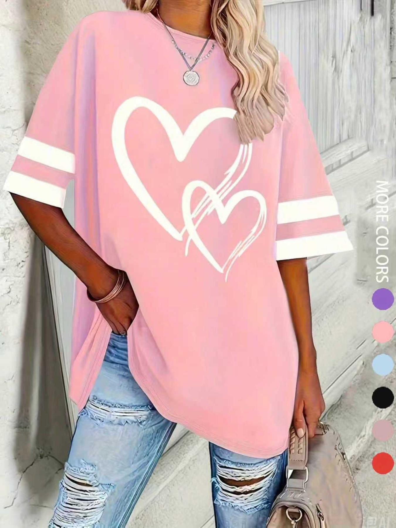 Women's Casual Round Neck Half Sleeve T-Shirt Geometric, Comfortable Loose Fit Baseball Top, Fashion Versatile Daily Wear, All Seasons