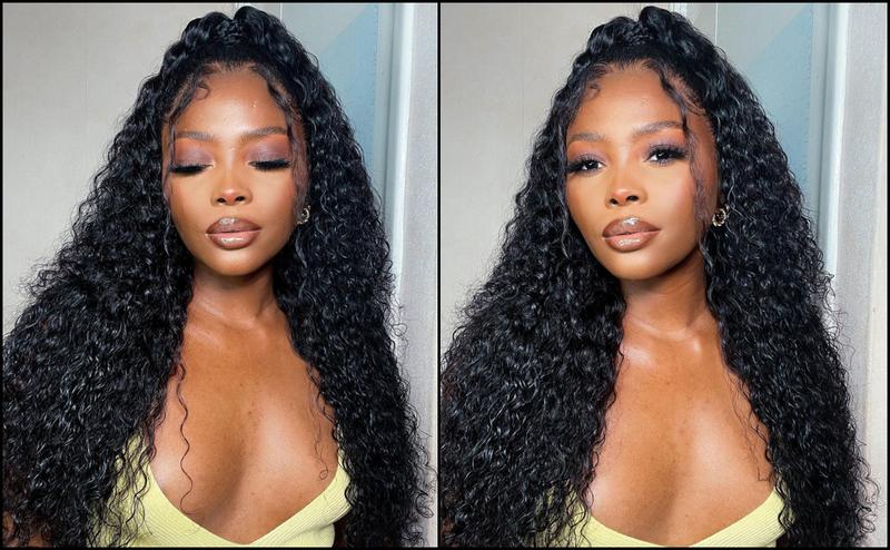 Tuneful Water Wave 13x6 HD Transparent Lace Front Wigs Human Hair 180 Density Wavy Human Hair Wigs for Women Curly Wave Hair Pre Plucked with Baby Hair