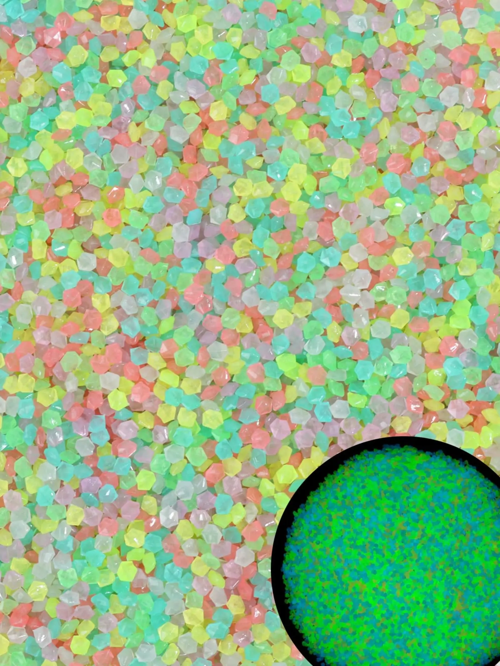 8000 Colorful Glow Stones 3-5mm, Luminescent Aquarium Gravel, Fairy Garden Decor, Succulent & Cactus Terrarium DIY Landscape Stones