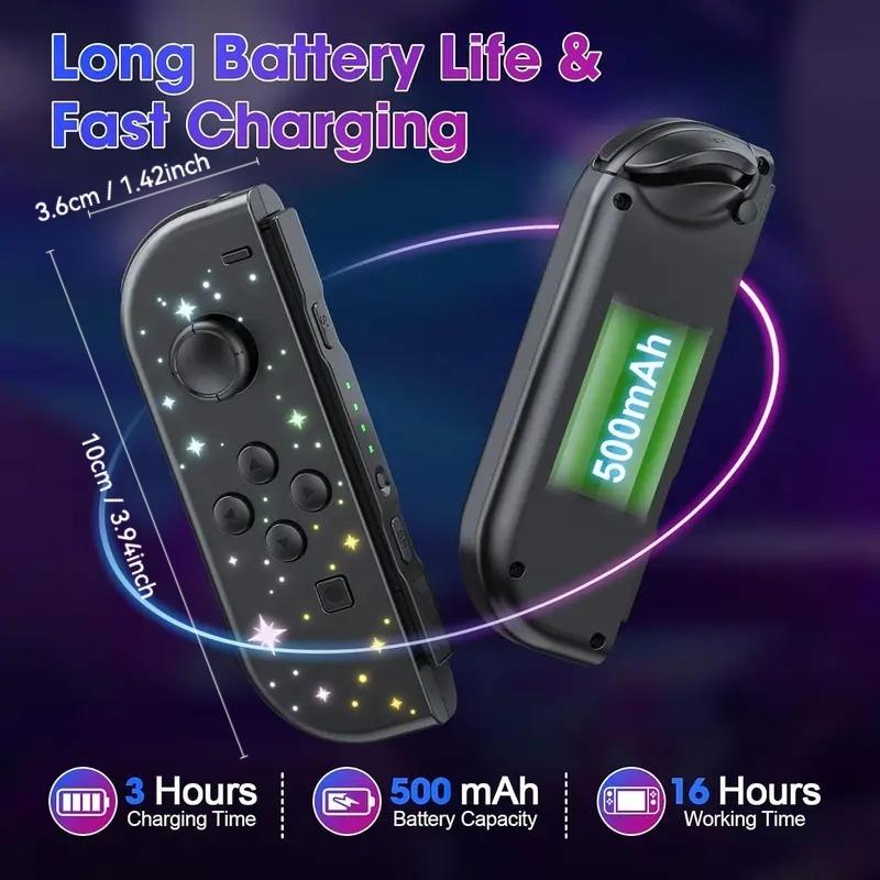 Game Controller (Left/Right) for Switch and Switch 2 Bluetooth Connectivity - Wireless Game Controller with Dual Vibration, Motion Control, Screenshot, and Wake-up Functions. A must-have for staying home, and a great gift for your boyfriend.
