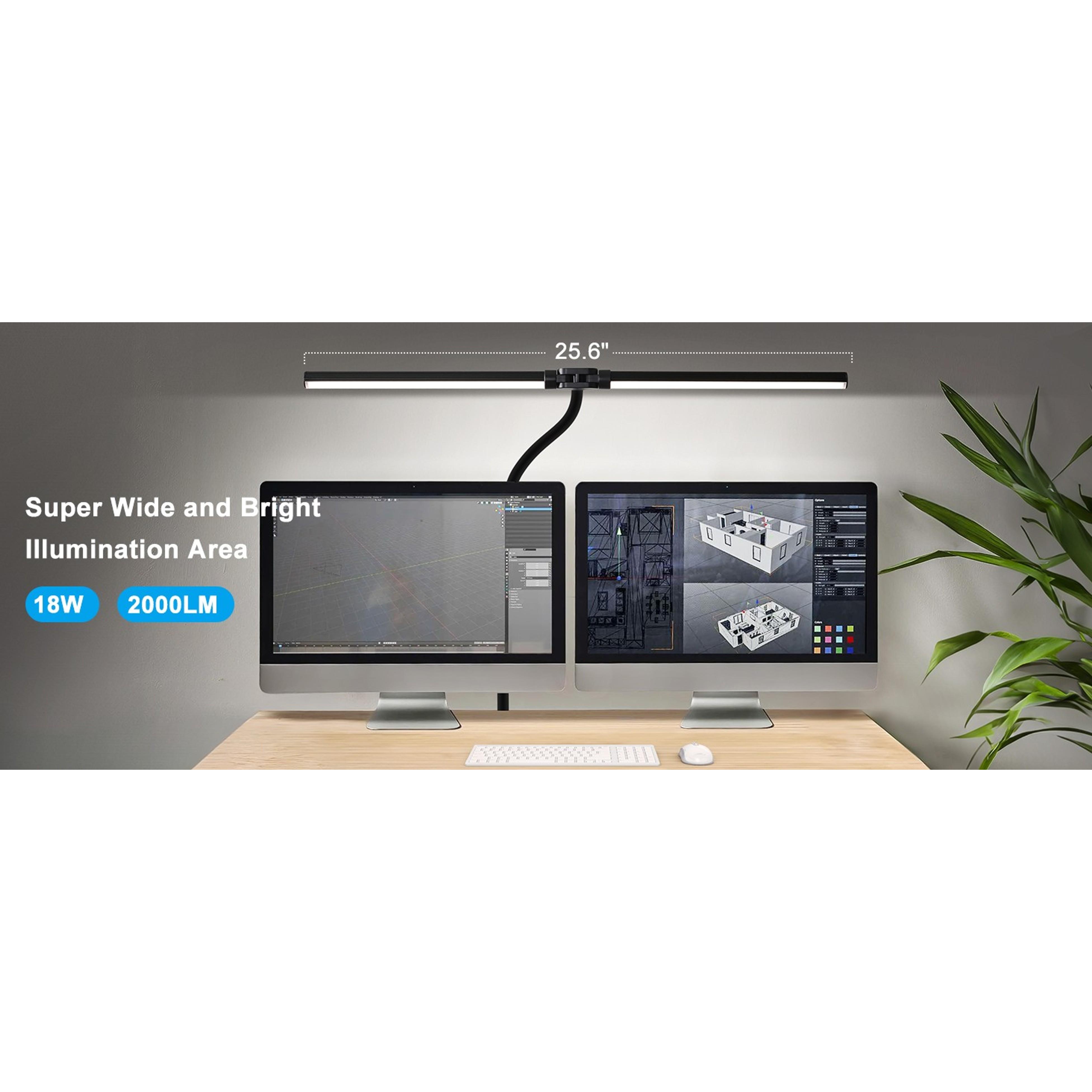 LED Floor Lamp, 18W/2000LM Bright Reading Floor Lamp for Office with Double Head, Adjustable Gooseneck Dimmable Modern Standing Light for Lash Extension Craft, Eye Caring Floor Lamps for Living Room