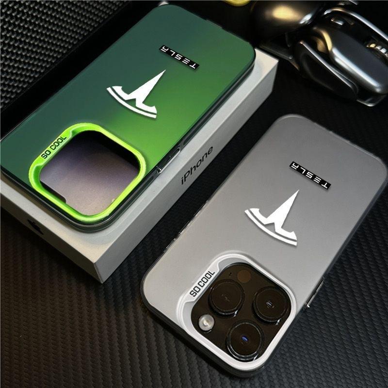 Fashion Sports Super Cool Car Tesla Logo Phone Case for IPhone 17 16 11 12 13 14 Pro 15 Pro Max Plus XS MAX Christmas Gift