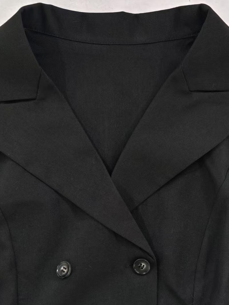 Women's Fashionable Notched Collar Vest, Slim Fit, Double Button Closure, Sleeveless Design, Lightweight, Casual & Elegant Style