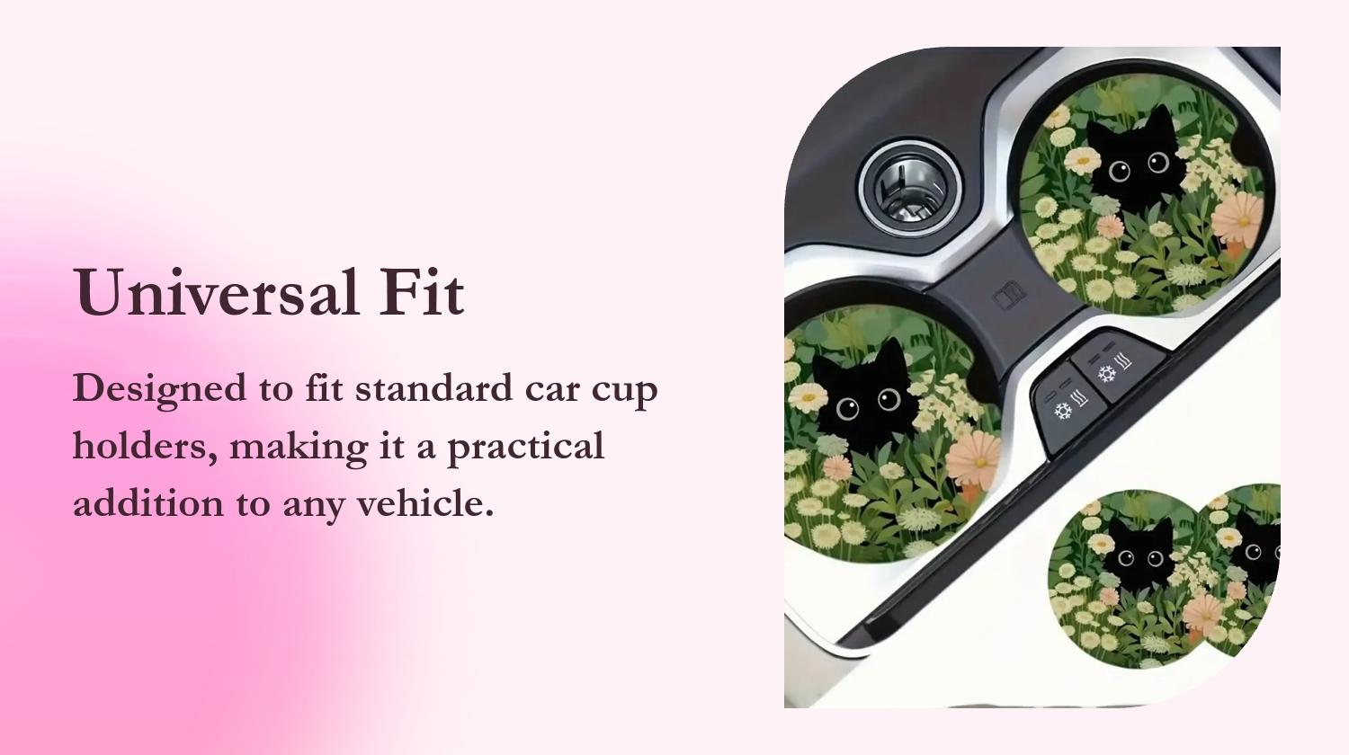 Car Coaster, Round Anti-slip Car Cup Holder Pad, Car Interior Decoration Accessories for Women & Men, Car Interior Decorative, Automotive Decorative Accessories, Auto Accessories, Car Interior Accessory