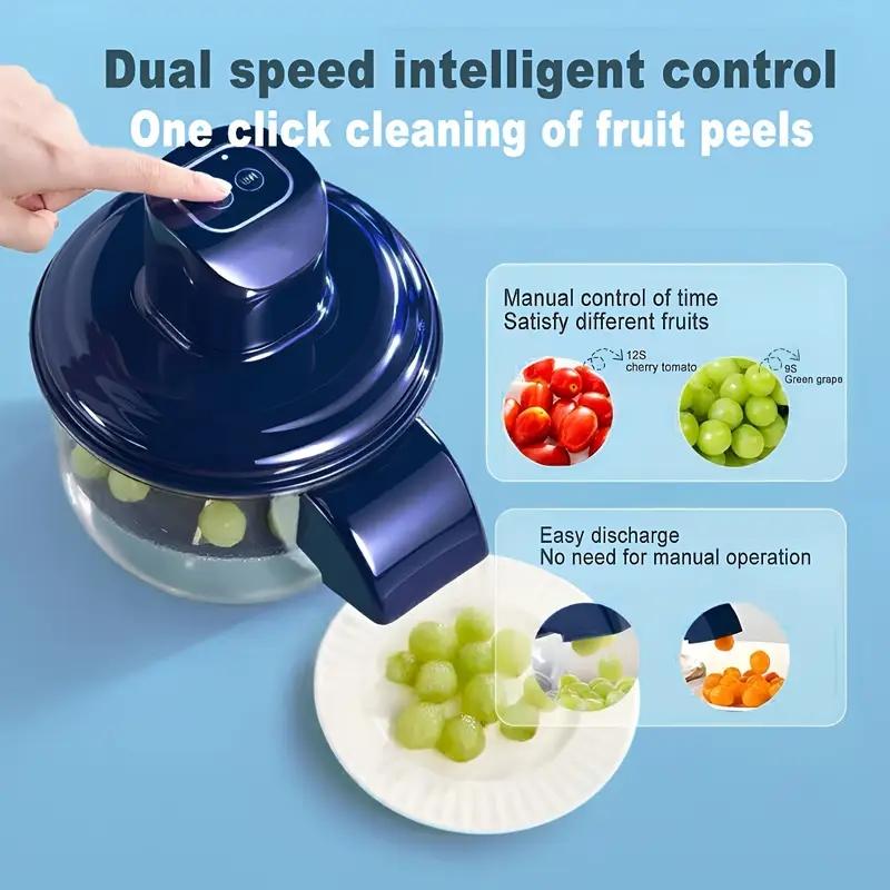 One-button operation fully automatic fruit and vegetable peeler, grape peeler, tomato peeler, garlic peeler, kitchen fruit and vegetable peeler, vegetable and fruit slicer, fast and easy multi-function food processor