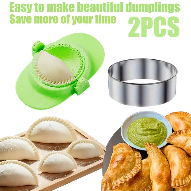 2pcs Dumpling Maker Tool Set, Round Cutter & Dumpling Press Mold, Creative DIY Kitchen Gadget, Dough Press Tool, Perfect Christmas Gift