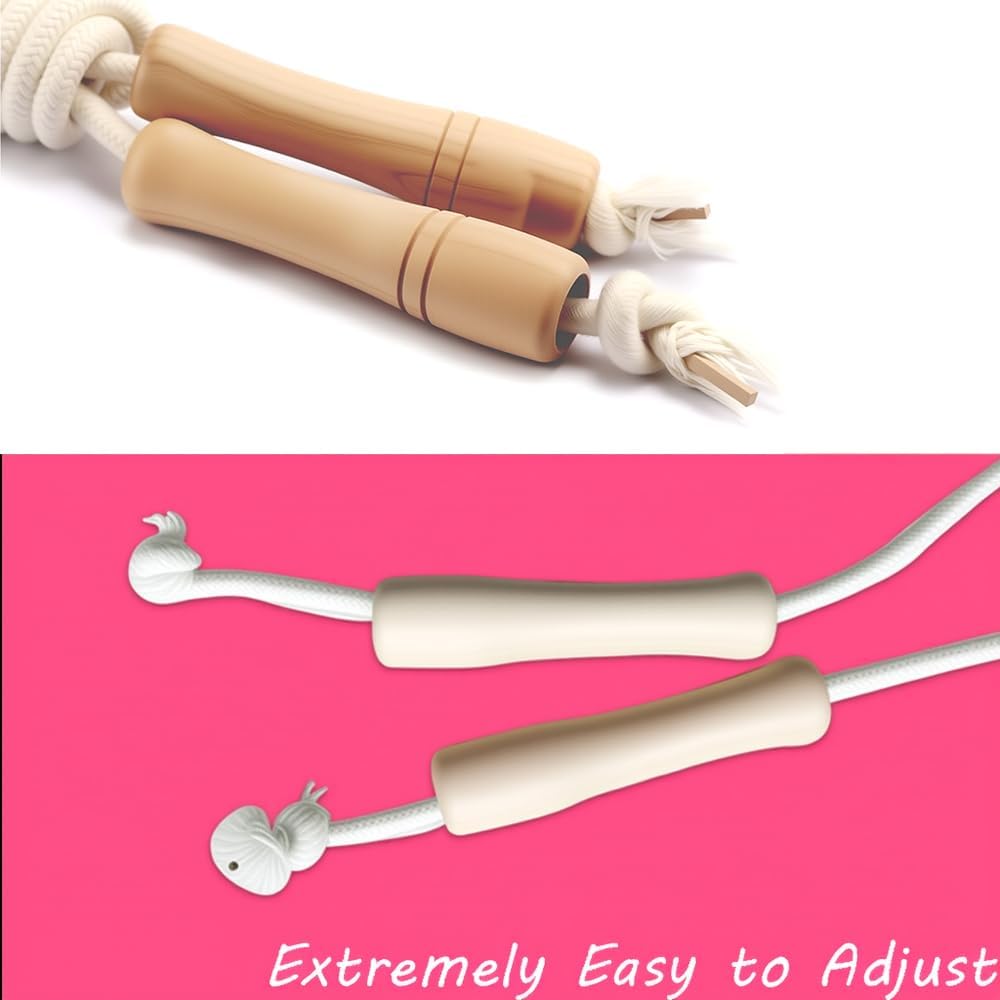 Jump Rope for - Wooden Handle - Adjustable Braided Fitness Skipping Rope for Fitness Workout Exercise Outdoor Activity Jump Rope for - Wooden Handle - Adjustable Braided Fitness Skipping Rope for Fitness Workout Exercise Outdoor Activity