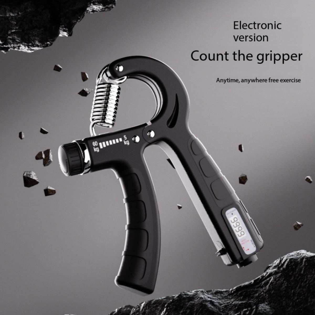 Portable adjustable grip strength trainer with comfortable handles, featuring adjustable resistance and a non-slip design. It strengthens forearm muscle strength and serves as a fitness and rehabilitation device.