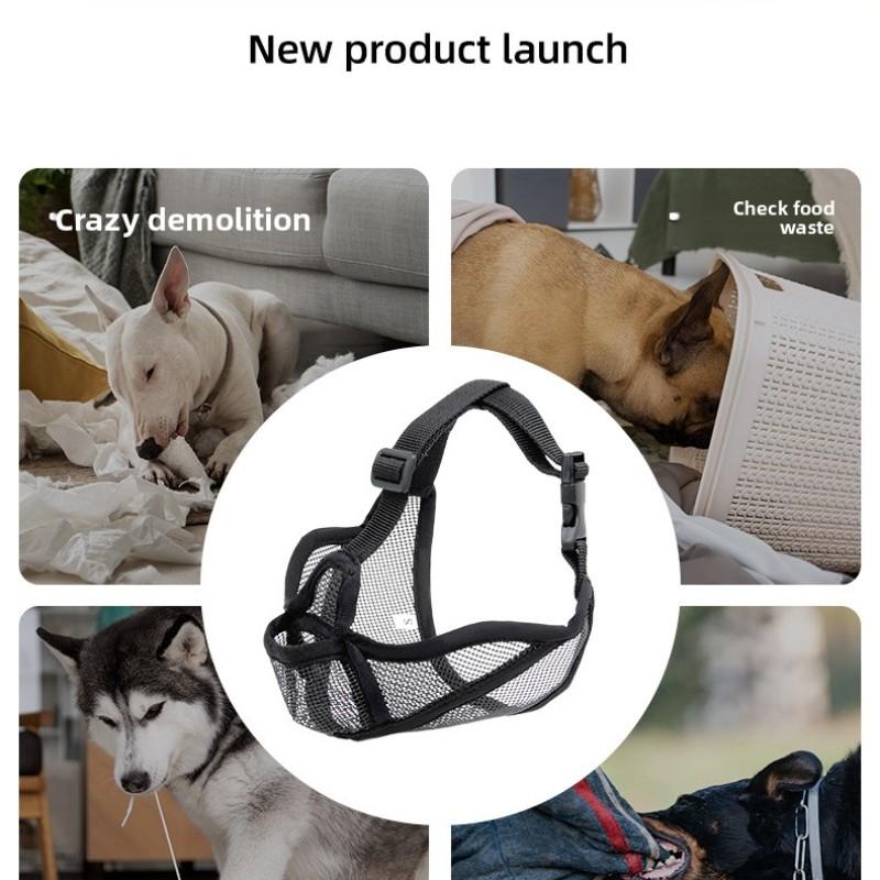 Breathable Dog Bite Proof Mouth Guard for Small Medium Large Dogs, Anti-Bark Pet Device, Prevents Chewing & Ingestion, Bulldog Specific