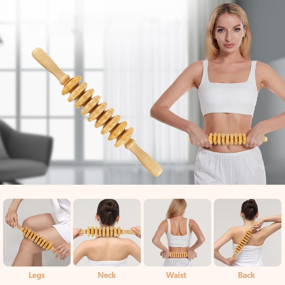 Revitalize Your Body: 6-In-1 Wooden Therapy Massage Tool Set, Ultimate Full-Body Massager Kit, Handcrafted for Professional & Home Use