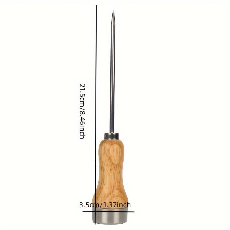 Stainless Steel Ice Pick Punch Antiskid Wooden Handle Kitchen Tools Camping Ice Crusher Protable Breaker Tool