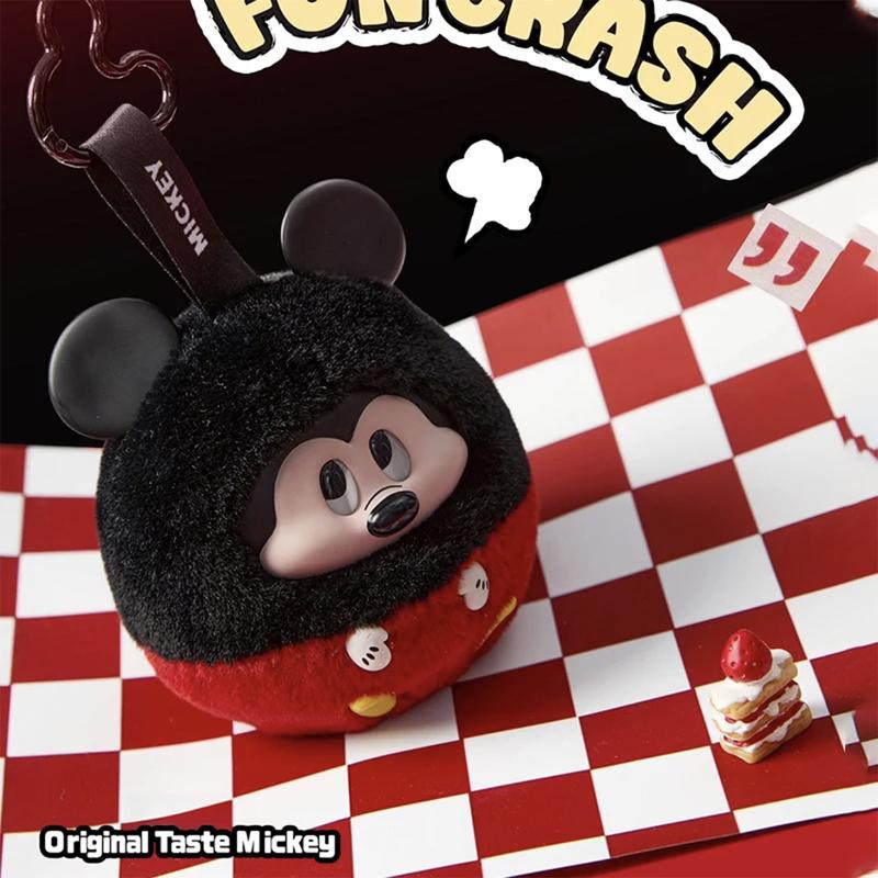 Disney Mickey Fun Collision Series Blind Box Keychain Soft Vinyl Plush Mini Doll Pendant Surprise Cartoon Figure Bag Charm Gift for Kids Her Him Collectible Cute Accessory Valentine Gift for Girlfriends