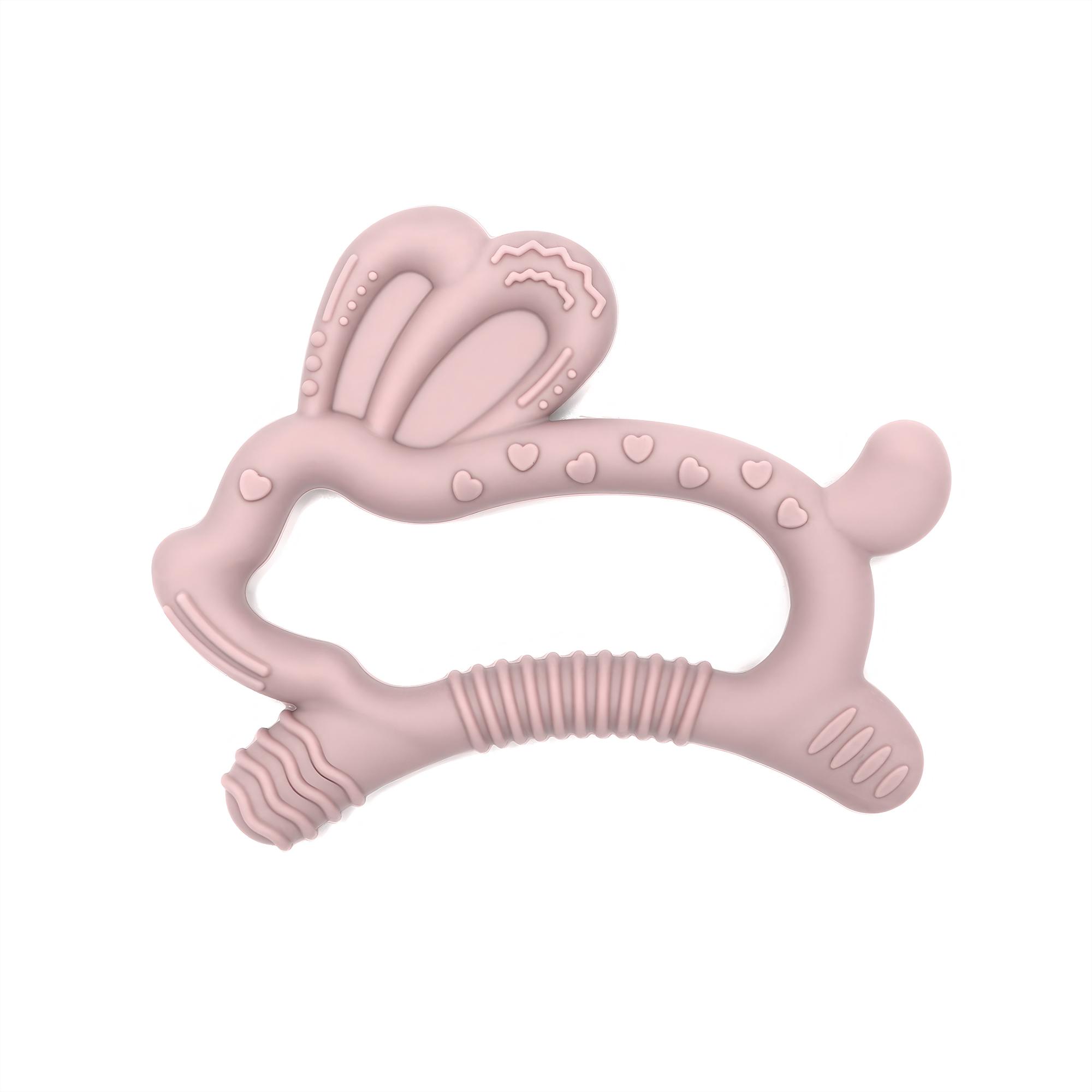 Baby Teething Toy, Easy to Grip Rabbit Silicone Teether, Comfortable & Safe Design, Perfect for Soothing Baby Gums