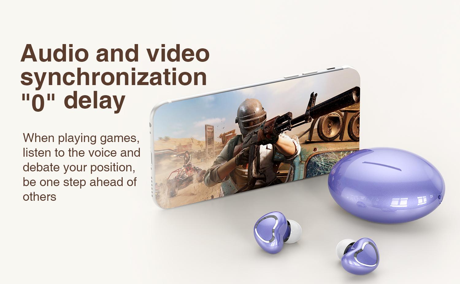 HYUNDAI F9 Heart Shaped Wireless Earphones, Cute Women's Wireless Earbuds，Light-weigh Sports Headset for Work, Hiking, Running and Outdoor Activities