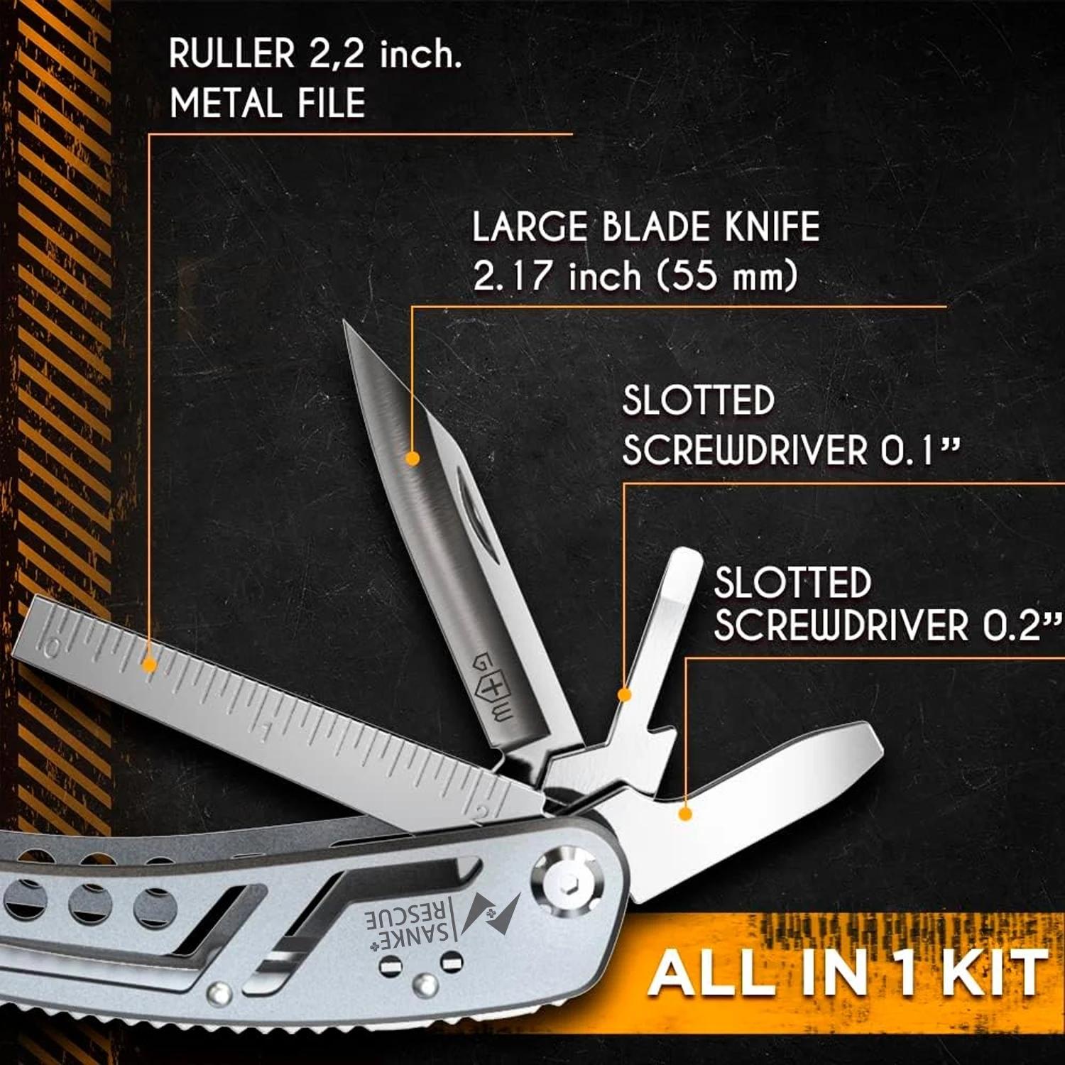24-In-1 Multi-Functional Portable Stainless Steel Folding Pliers, Outdoor Survival Camping Hunting Hiking Screwdriver, Fashion Multitool Pliers, Multipurpose Tool, Outdoor Multifunctional Tools detail 3