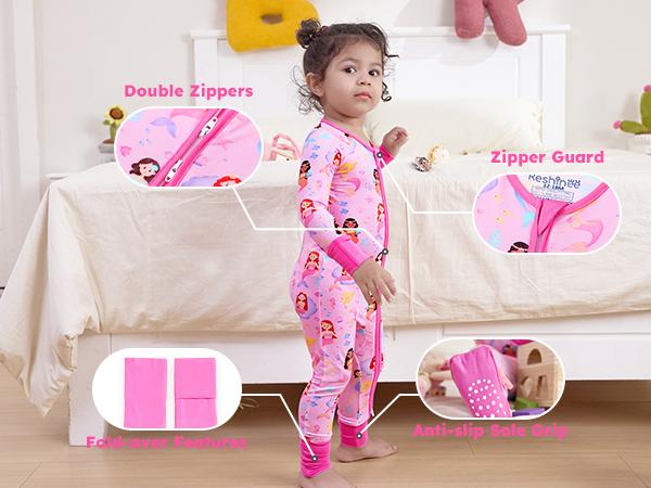 babee Reshinee Bamboo Viscose Baby Convertible Footie Pajama,Zipper Pajamas for Baby Kids Boys Girls,Sleep & Play Footed Pjs baby,Valentine's Day gift