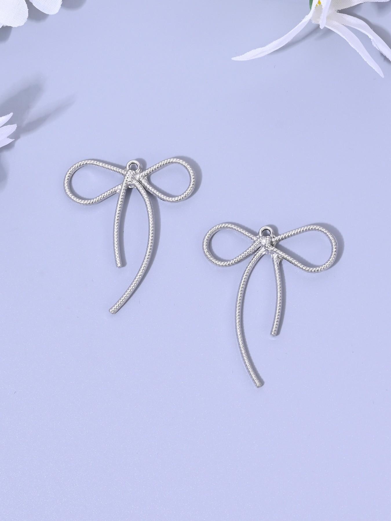 10 Elegant Bow Charms for DIY Jewelry Making, Perfect for Earrings, Necklaces, Bracelets, Keychains, Daily and Festival Accessories