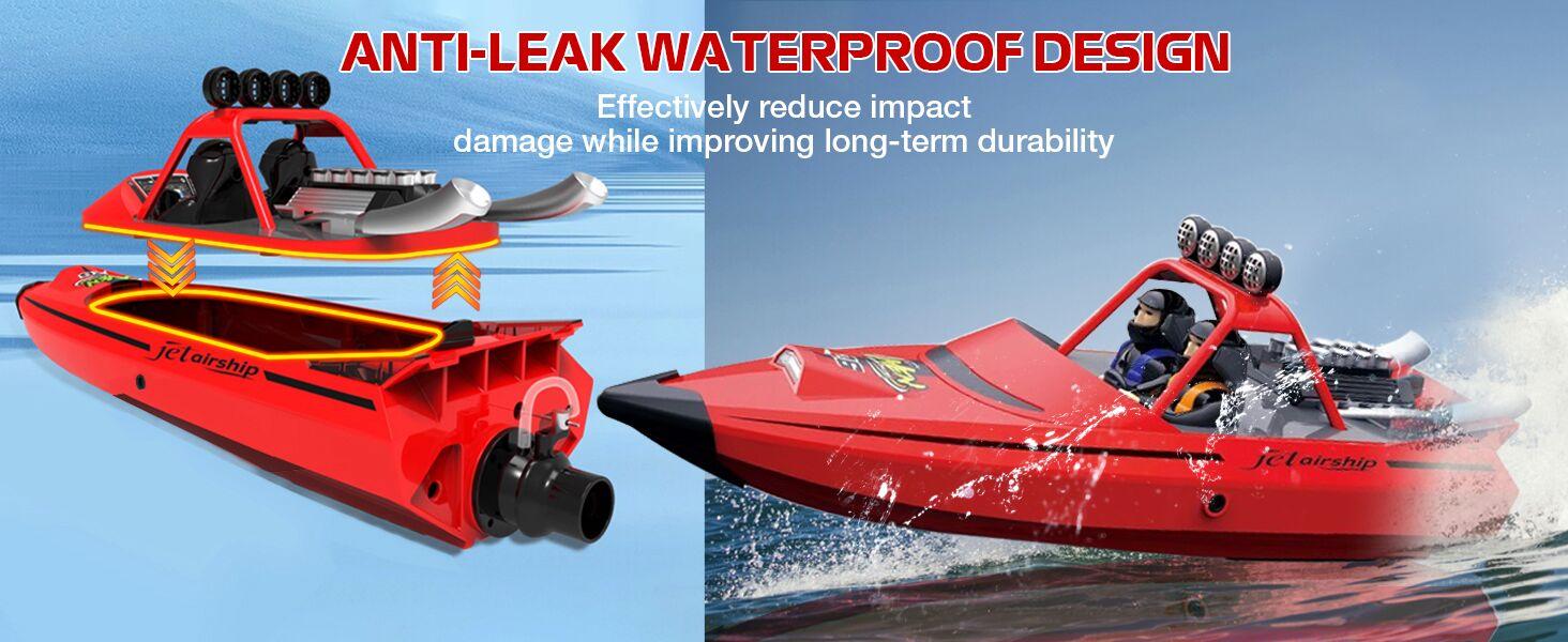 High Speed ARRIS RC Jet Boat, Self-Righting Waterproof Boat with 2 Batteries, Safe Jet Design for Pool & Lake Fun