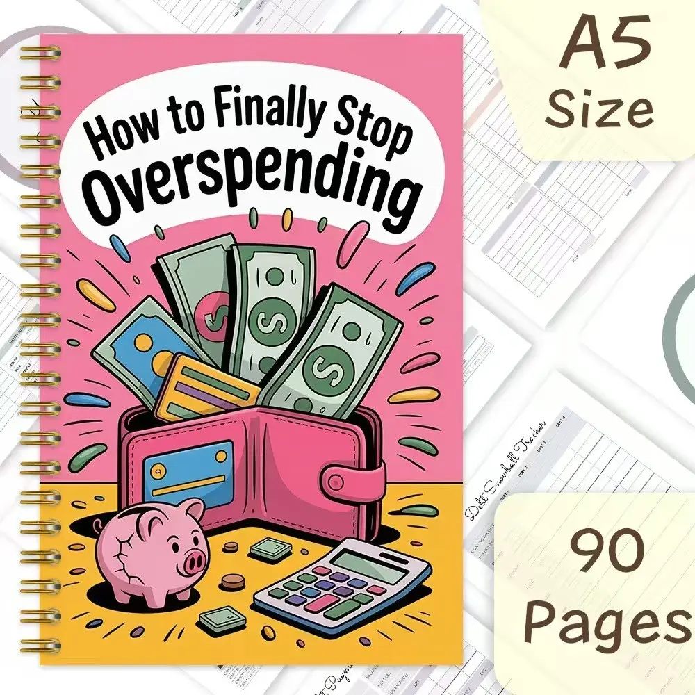 Cute Financial Theme Coil Budget Planner Notebook, Savings Goal Tracker, Personal Finance Journal, Ideal Gift for Finance Enthusiasts