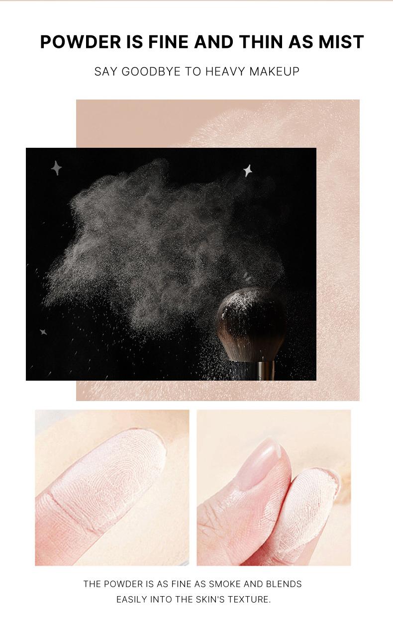 Long-Lasting Oil Control Powder Foundation, Waterproof & Sweatproof, Lightweight Breathable Makeup, Matte Finish Beauty Face Powder Box, Makeup Setting Powder