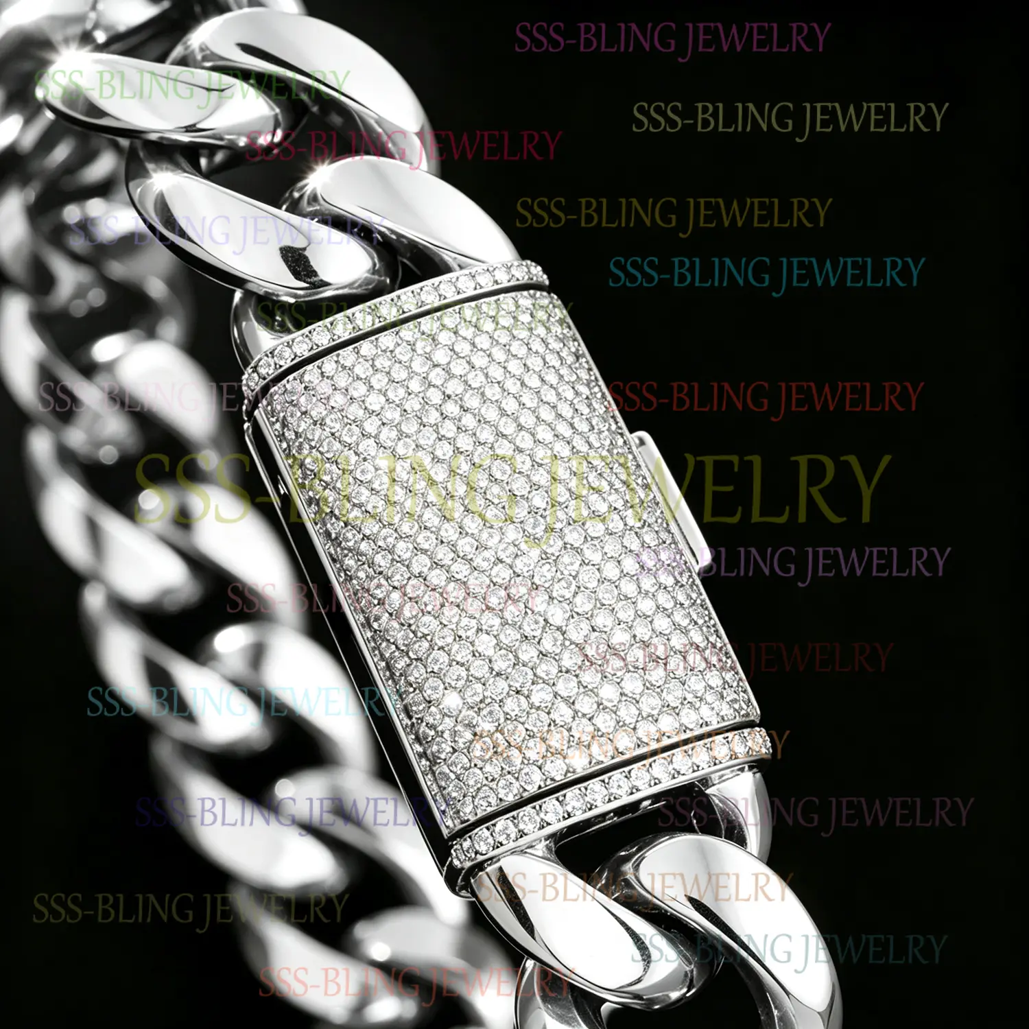 High Polish Heavy Solid Stainless Steel Cuban Link Biker Rocky Chain Bracelet ,Miami Cuban Link Chain Mens Rapper Bracelet Jewelry(12/14/18/20/22mm)