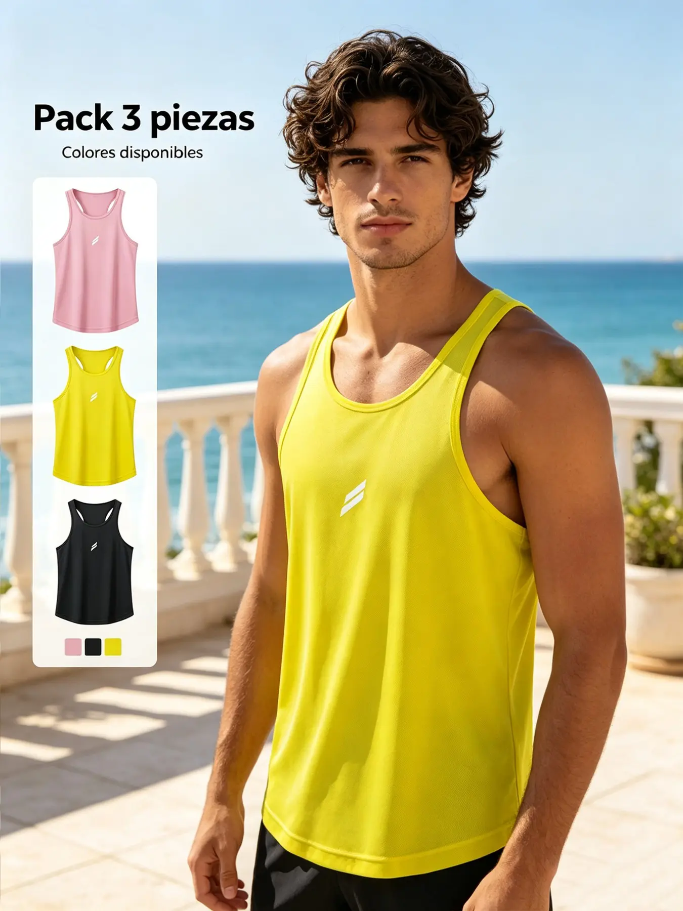 1/3-piece set Men's Summer Casual Sports Tops Activewear for Fitness, Sleeveless Muscle Fit Athletic Tank Top with Reflective Logo, Cool Breathable Quick-Dry Gym Shirt, Breathable Vest, Sport Vests, Workout Vests