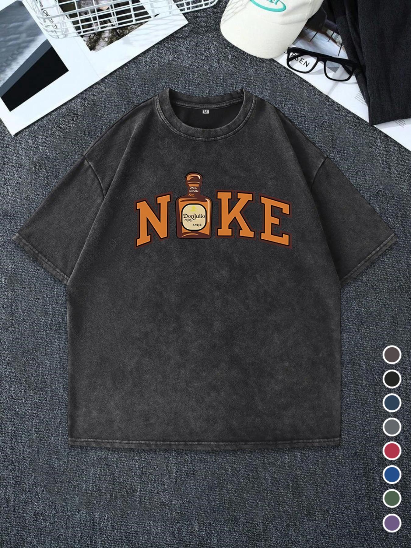 Men's Regular Fit Nose Print Round Neck Graphic Tee, Vintage Trendy Casual Short Sleeve T-shirt for Daily Wear, Men's Summer Outfit, Top