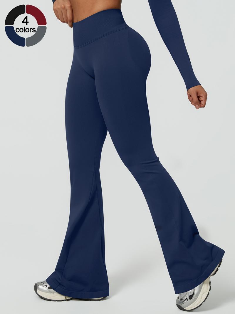 Women's High Waist Wide Leg Yoga Pants, Fitness Pants, Soft Comfortable Sportswear for Gym Running Cycling Hiking Golf Tennis, All Seasons Fitted Plain