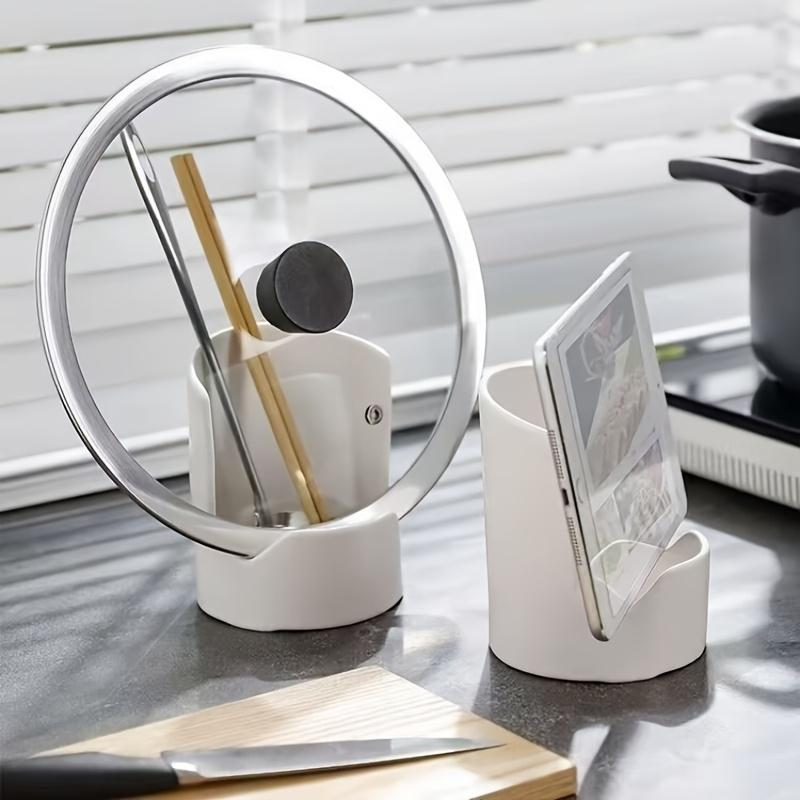 Countertop drain pot lid rack, kitchen spoon storage rack, thick cutting board storage rack