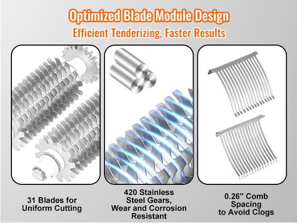 VEVOR Commercial Meat Tenderizer, Heavy Duty Stainless Steel Meat Tenderizer Machine, Quick and Easy Manual Operation Kitchen Tool, 5.8 Feed Port for Beef, Turkey, Chicken, Pork, Steak, and Fish VEVOR Commercial Meat Tenderizer, Heavy Duty Stainless Steel Meat Tenderizer Machine, Quick and Easy Manual Operation Kitchen Tool, 5.8 Feed Port for Beef, Turkey, Chicken, Pork, Steak, and Fish