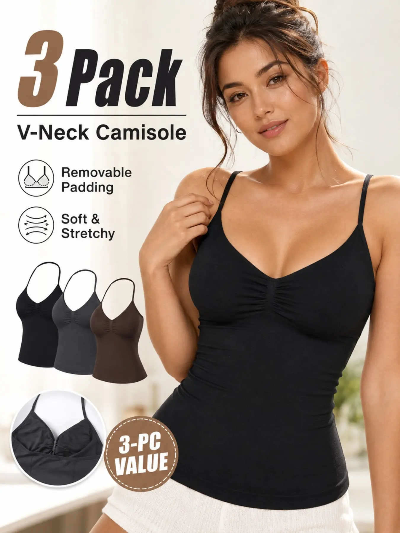 Women Halter Sports Athletic Tank Top With Removable Padded Bra, V Neck Back Beauty Outerwear High Elastic Vest, Fashion Long Yoga Tank Top For Fitness Casual Workout