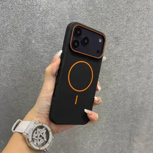 Phone Case - Phone Case: Ultra-Thin Color-Blocking Phone Case, Suitable for Iphone 17 16 15 14 13 Pro Max 17Pro 17Promax Magnetic Wireless Charging Frosted Soft Protective Case, Universal Back Cover for Men And Women