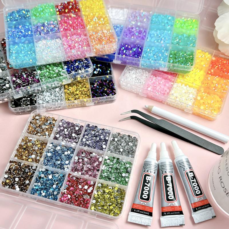 1 Set 72 Colors Shiny Flatback Rhinestones Nail Charms, Sparkly Rhinestones 3mm Multi-colors Semi-circular Resin Nail Art Gems for DIY Headphone Case Pens Glasses Nails Supplies
