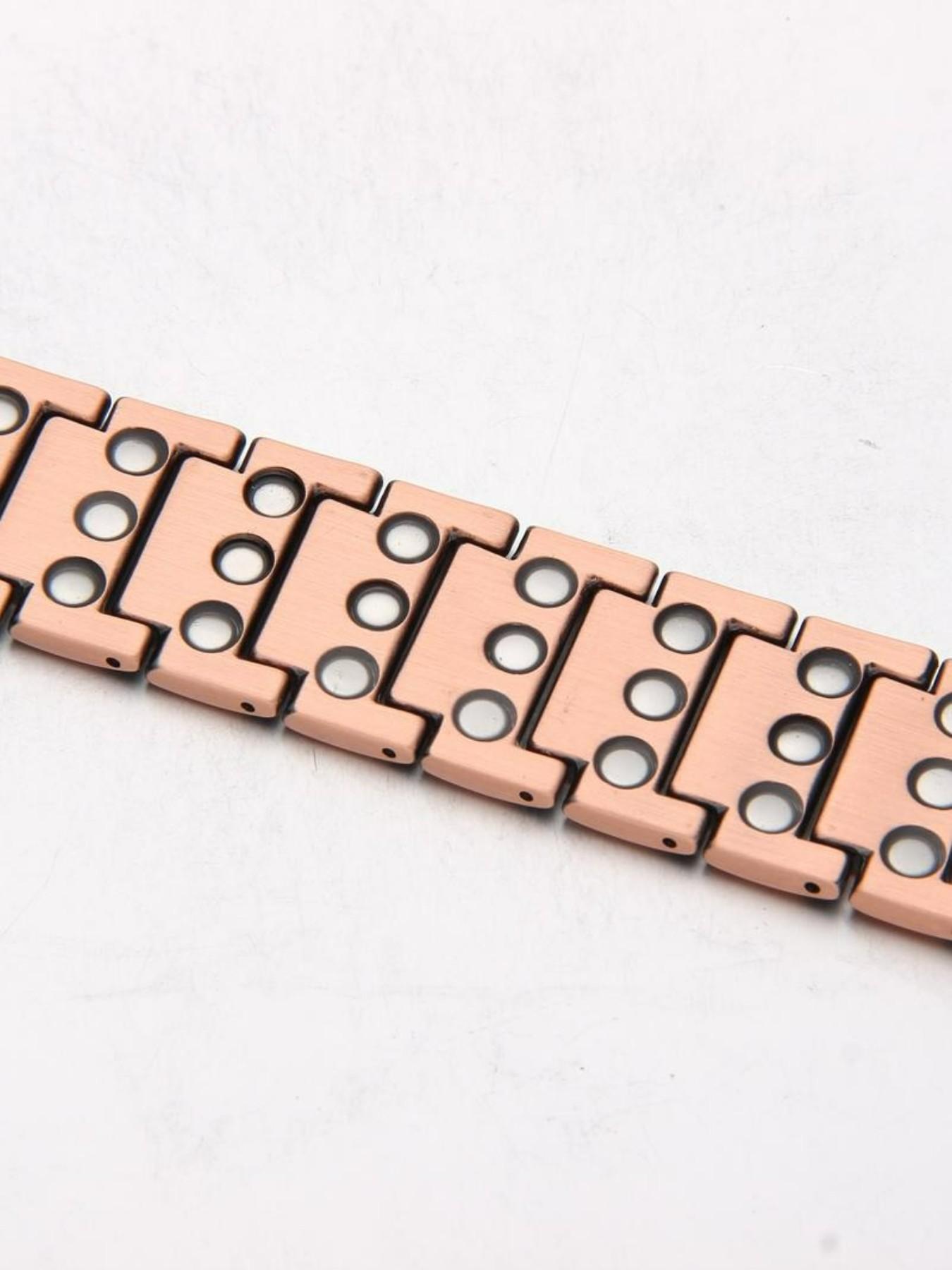 Men's Copper Magnetic Bracelet, Foldable Clasp Design with Adjustment Tool, Fashionable Comfortable Durable Wrist Accessory Gift