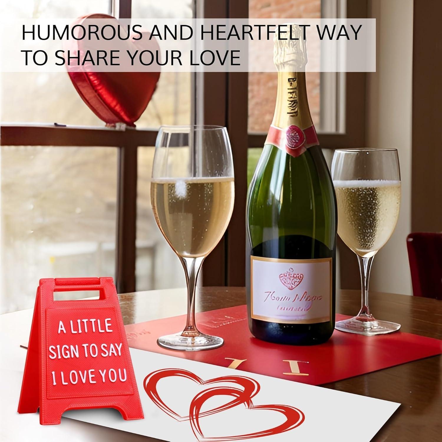 Valentine's Day Gift Set, Romantic Valentine's Message Board Desktop Decoration, Express Love Sign, Heart Plaque, Fashionable Desk Accessory for Couples