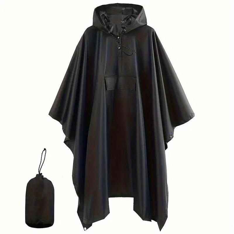 Waterproof Hooded Raincoat - Durable Reusable EVA Material Outerwear, Outdoor Rainproof Weatherproof Rainwear with Handy Pocket, Rain Cover for Outdoor Adventures
