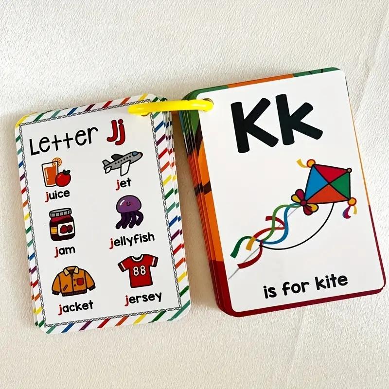 English Alphabet Set, Pronunciation Cards, Educational Learning Tool, Perfect Gift for Easter and Christmas, School Use