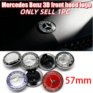Mercedes-Benz Star Emblem Hood Decal, Precise Fit 57mm, Easy Installation, Fits C/e/s Class W203/w204/w212/w213/w222/w221
