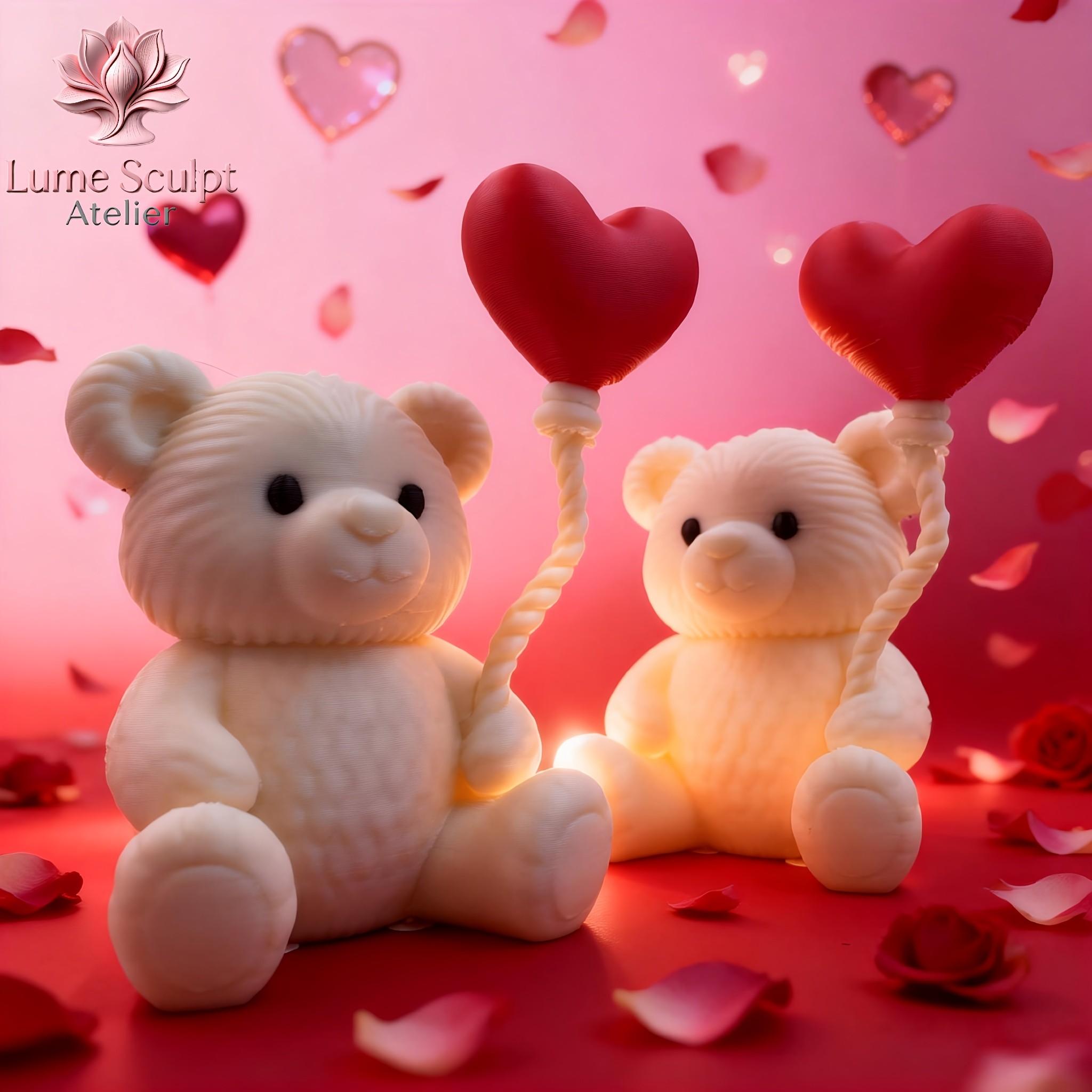 Handheld Heart Balloon Teddy Bear Decoration, Collectible Figurine, Home Room Bookshelf Decor, Desktop Ornament, Cute Art Sculpture