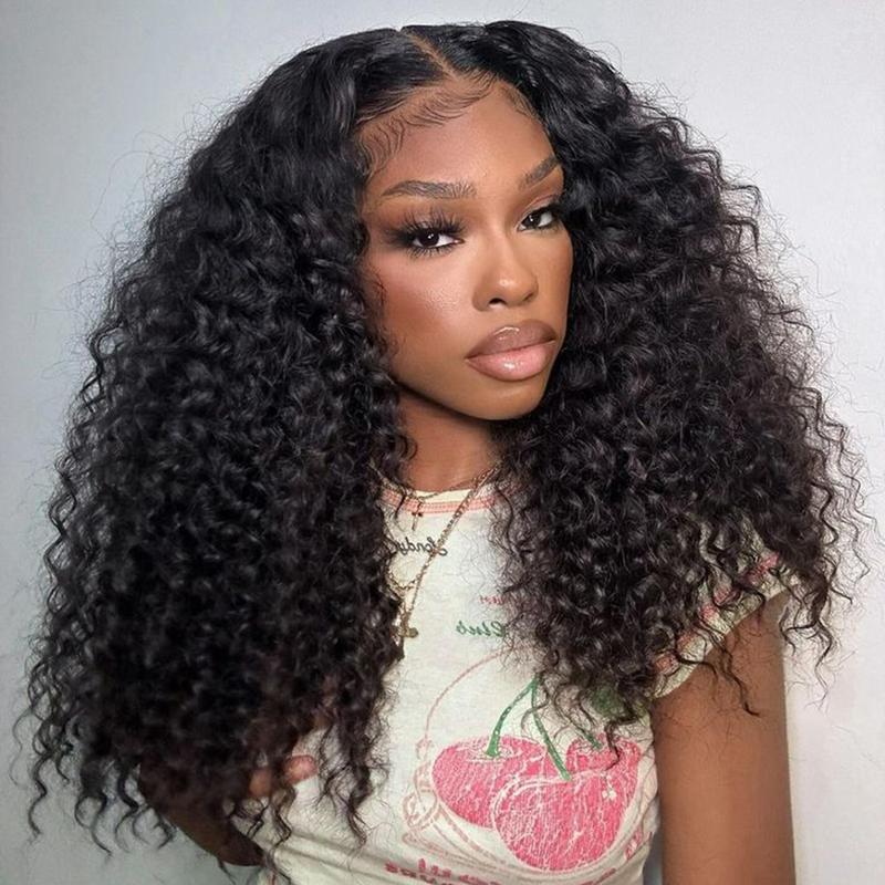 Midulla Ready to Wear Water Wave Glueless Wigs Human Hair 7x5 Pre-cut Lace Closure Wigs Pre Bleached Knots Pre Plucked Curly Human Hair Lace Front Wigs for Women Summervibes