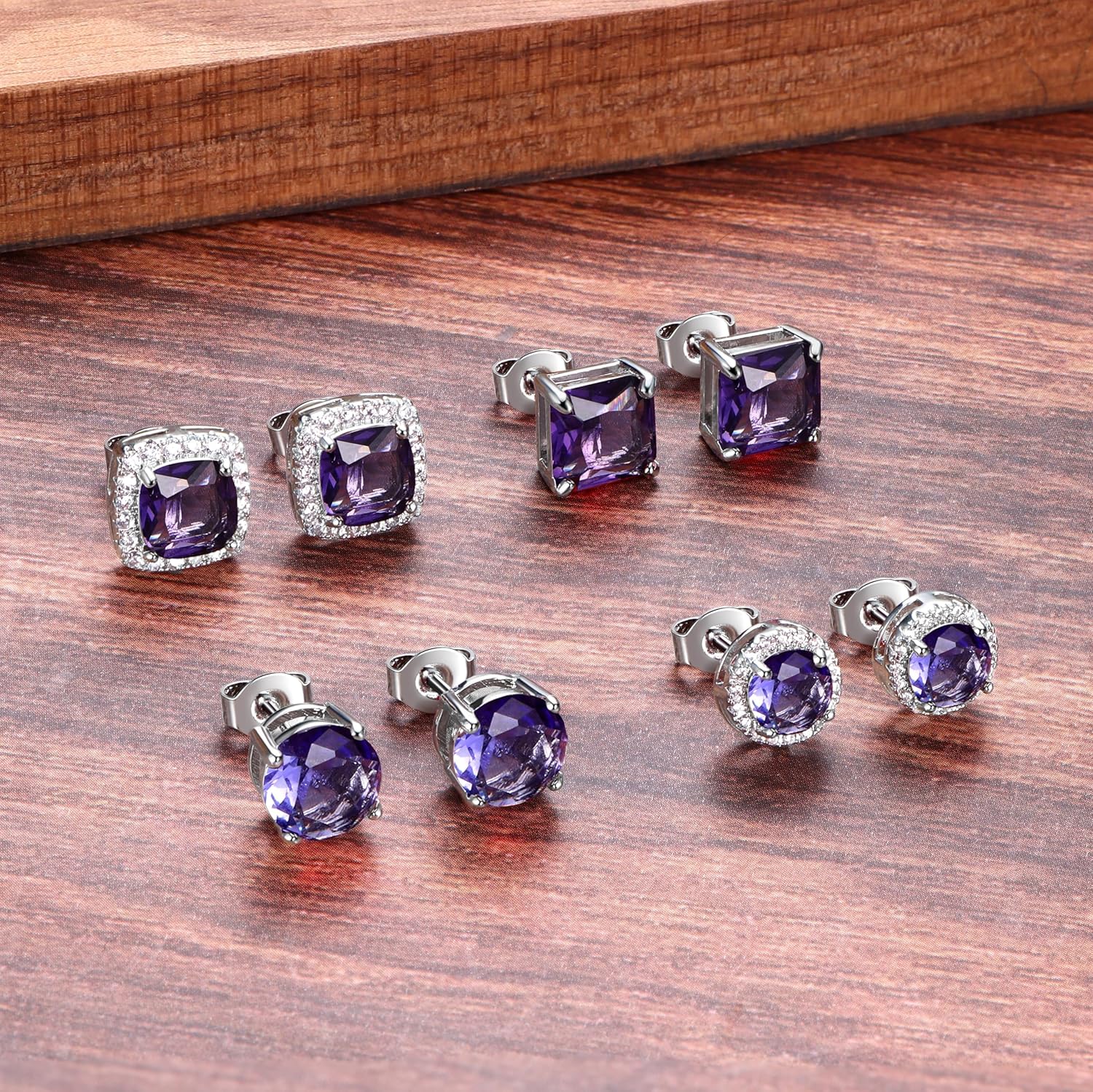 MILACOLATO Cubic Zirconia Stud Earrings Hypoallergenic 925 Sterling Silver Post Earrings Big Brilliant Stud Earrings for Women Men SpringStatements