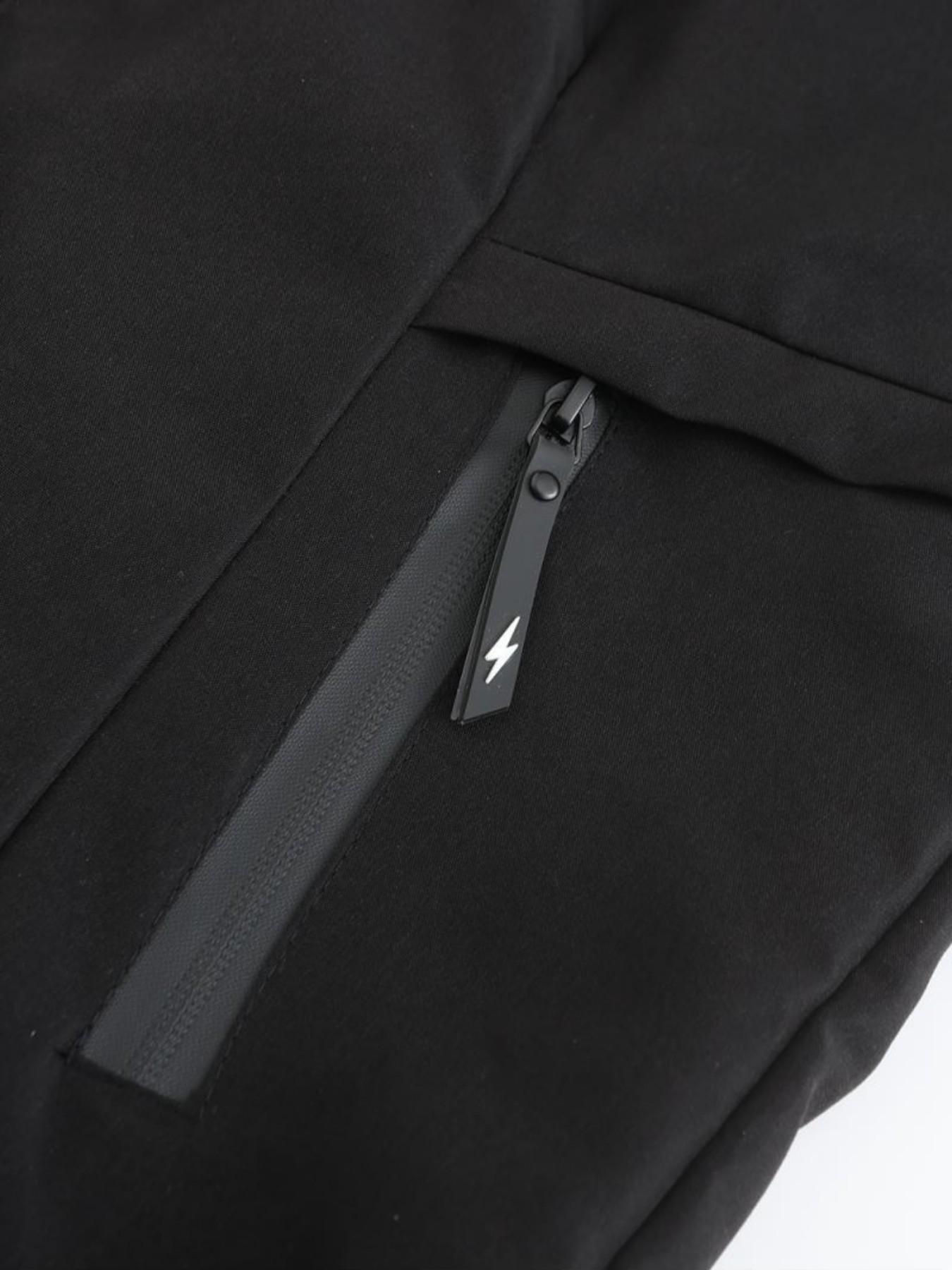 Men's Fashion High-Quality Voge Logo Hooded Zipper Windproof Cycling Jacket, Long Sleeve, Fitted, Outdoor Sports, Spring & Fall