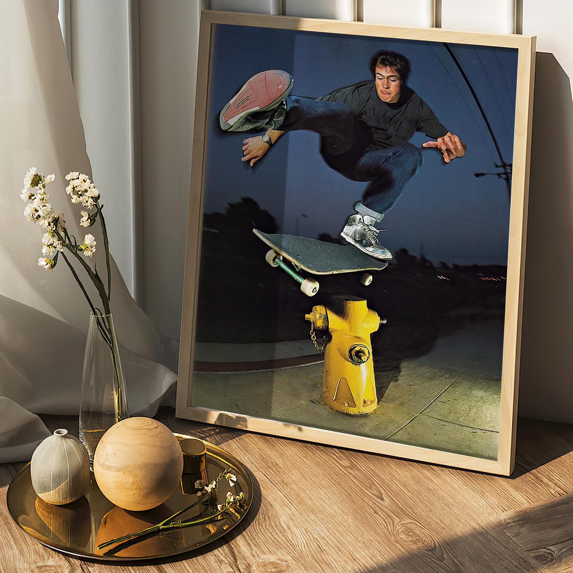 1pc Frameless Skateboarding Youth Canvas Art Print - Modern Vertical Wall Decor, High-Quality Vibrant Action-Packed Skateboarder Mid-Air Trick Poster for Living Room, Bedroom, Home Office - Indoor/Outdoor Durable Canvas Painting