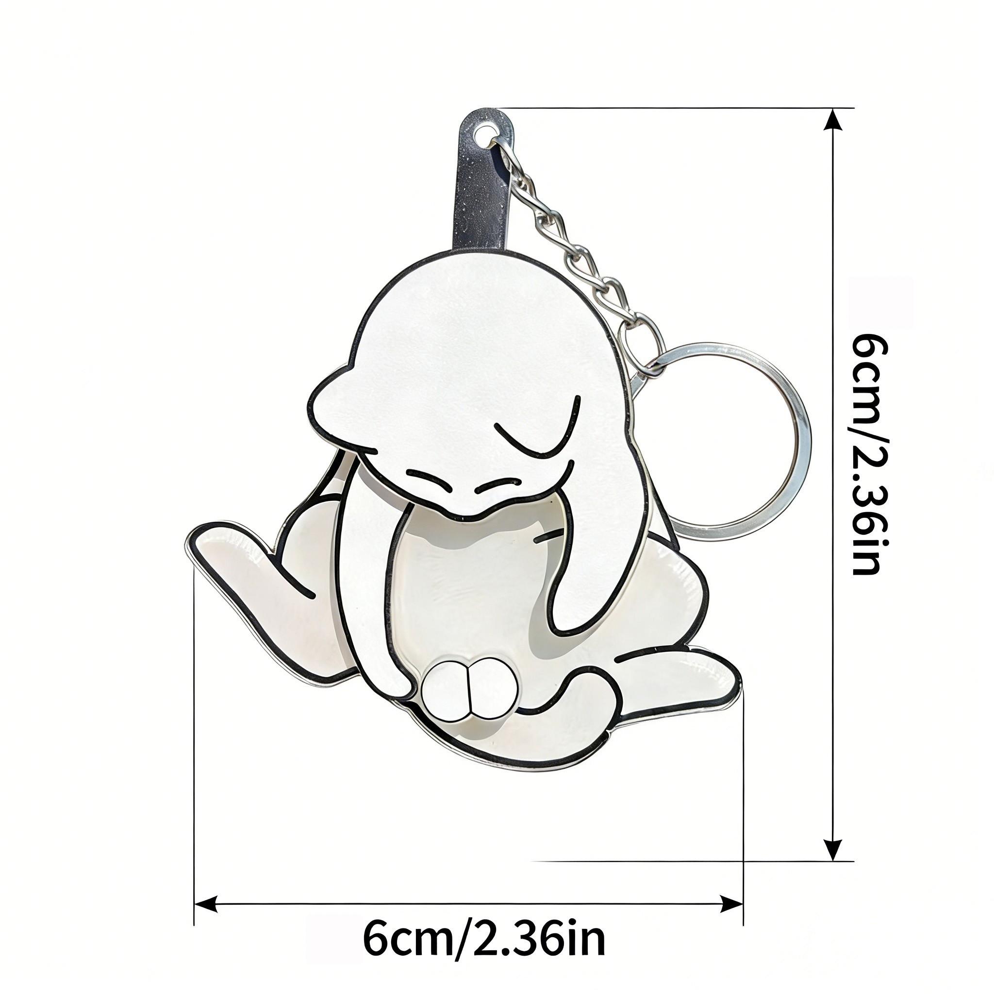 Cartoon Rotatable Cat Keychain Set, Acrylic Pendant, Creative Backpack Decoration for Students, 2 Pieces
